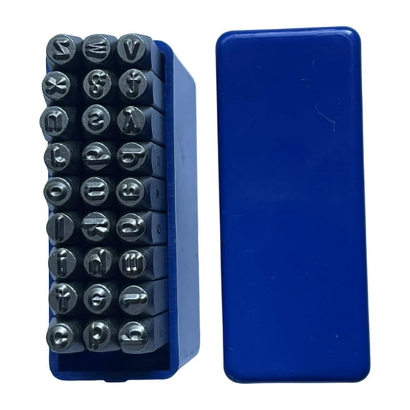 Kit de Estampado de Metal 27x No Estampar Herramienta Profesional de Punzón en Minúsculas Herramienta de Estampado de Metal de Acero Reemplazar Direct