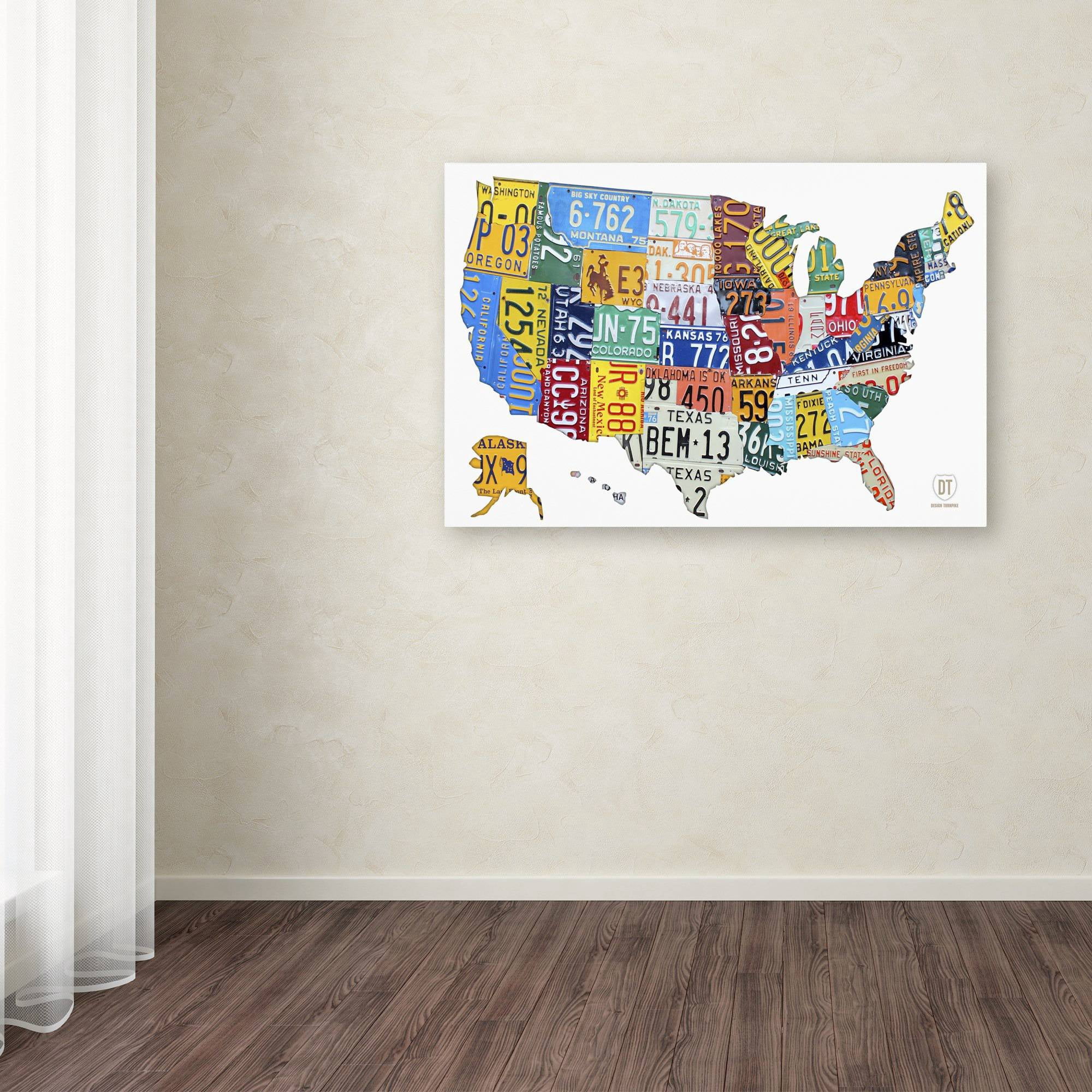 Trademark Fine Art 'License Plate Map USA 2' Canvas Art by Design Turnpike