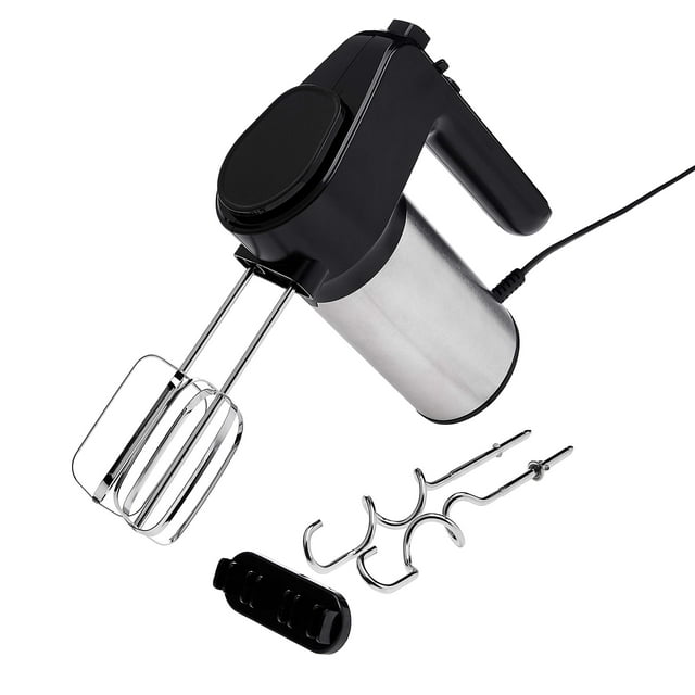 Basics 6-Speed Electric Hand Mixer with Dough Hooks, Beaters and Turbo Button