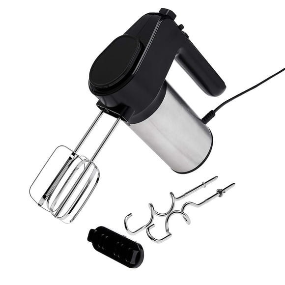 Basics 6-Speed Electric Hand Mixer with Dough Hooks, Beaters and Turbo Button