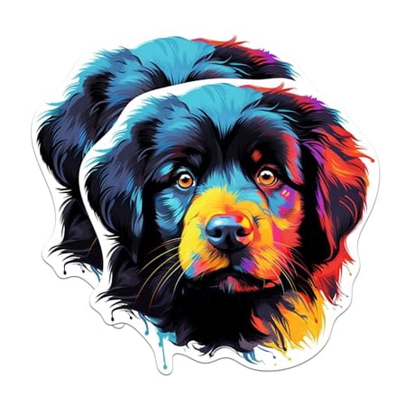 (2 Pack) Newfoundland Dog Breed Magnets - 5 Inches On Longest Side - Choose from Over 100 Dog Breeds - for Cars, Refrigerators, Toolboxes - Made in USA - MAG1904