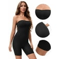 thumbnail image 3 of Unique Bargains Women's Tube Top Shapewear Bodysuit Mid Thigh Jumpsuit S Black, 3 of 6
