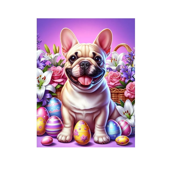 French Bulldog Cream - Best of Breed DCR Easter Holiday Outdoor Garden Flag Mailbox Flag 12" x 17"