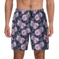 thumbnail image 2 of Picia Flowers pattern Mens Swim Trunks with Compression Liner Stretch Beach Shorts Quick Dry with Zipper Pockets No-Chafing Board Shorts-X-Large, 2 of 9