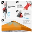 thumbnail image 4 of CROWN SHADES 10x10 Pop Up Canopy Tent with One Push Setup Easy Outdoor Sun Shade for Events, Parties, Camping Orange, 4 of 8