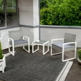 thumbnail image 5 of Selby 3-Piece Modern Coastal Faux Wicker Conversation Outdoor Patio Set, White/Gray, 5 of 6