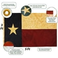 thumbnail image 2 of ANLEY 3x5 Ft Vintage Style Tea Stained Texas State Flag - Embroidered Antiqued Texan TX State Banner, 2 of 6