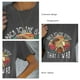 thumbnail image 5 of Camiseta de verano de manga corta para mujer, cuello redondo, estampado de letras, transpirable y holgada, color gris oscuro, talla XL, 5 of 6