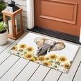 thumbnail image 4 of Entryway Rug 2'x3', Modern Elephants Small Rug for Kitchen Bathroom Door Mat Indoor Entrance, Spring Summer Watercolor Sunflowers Daisy Non-Slip Area Rugs Floor Mats Carpet Front Door Rugs, 4 of 8