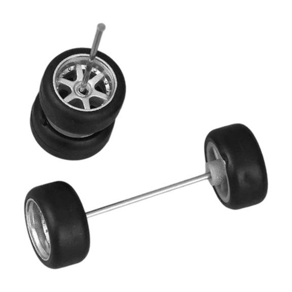 Yokua 4 Black 1/64 Scale Alloy Wheels Axles Rods For Model Truck Upgrades