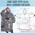 thumbnail image 4 of Oversized Wearable Blanket Hoodie,Border Collie Dog and Flower Florals Sherpa Blanket Hoodie with Super Pockets,Super Warm Fuzzy Pullover for Women & Men, 4 of 6