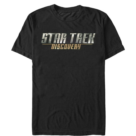 Men's Star Trek: Discovery Metal Title Logo  Graphic Tee Black 2X Large