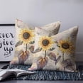 thumbnail image 2 of Sunflower Vintage 24x24 Pillow Covers Set of 2, Farmhouse Botanical Floral Butterfly Throw Pillow Covers Decorative Couch Cushion Case, Microfiber Square Pillowcases for Bedroom Car Living Room, 2 of 7