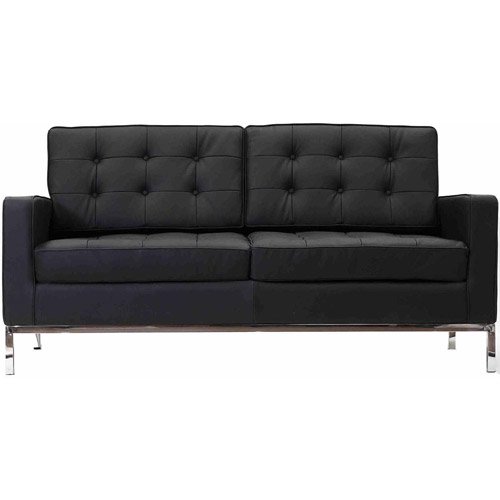 Modway Loft Leather Loveseat with Steel Legs, Multiple Colors Walmart