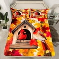 thumbnail image 2 of Manfei Christmas Cardinal Bird Full Size Sheets,Hello Fall Maple Bed Sheets,Happy New Year Sheet Sets For Children,Super Cozy Room Decor,4-Piece, 2 of 7