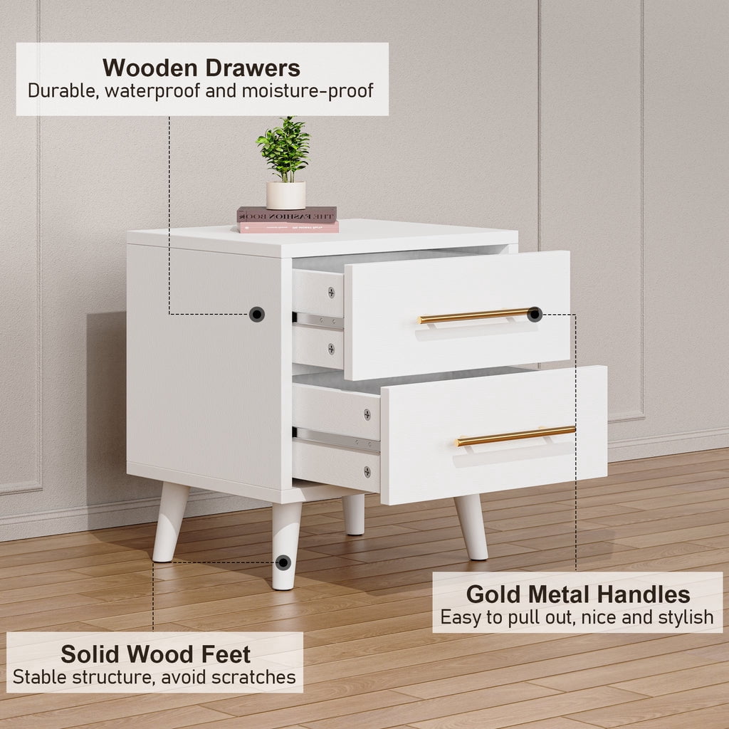 Aiho 5 Drawer White Dresser, Tall Dresser for Bedroom, Modern Storage Cabinet Wood Chest of Drawers for Living Room