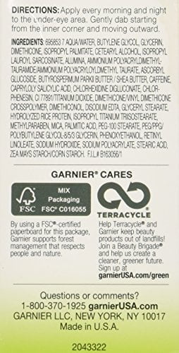 garnier anti wrinkle cream ingredients
