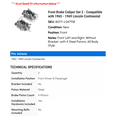 thumbnail image 2 of Front Brake Caliper Set 2 - Compatible with 1965 - 1969 Lincoln Continental 1966 1967 1968, 2 of 2