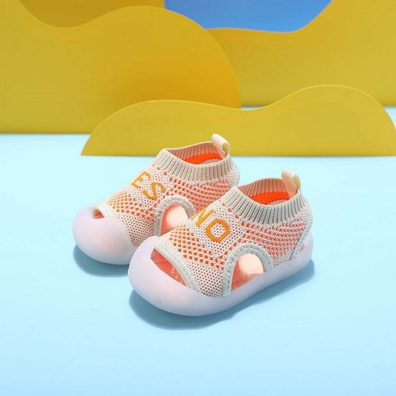 UTTOASFAY Toddler Shoes Clearance Toddler Infant Kids Girls and Boys Summer Shoes Mesh Sandals Toddler Shoes Orange 3-3.5 Years
