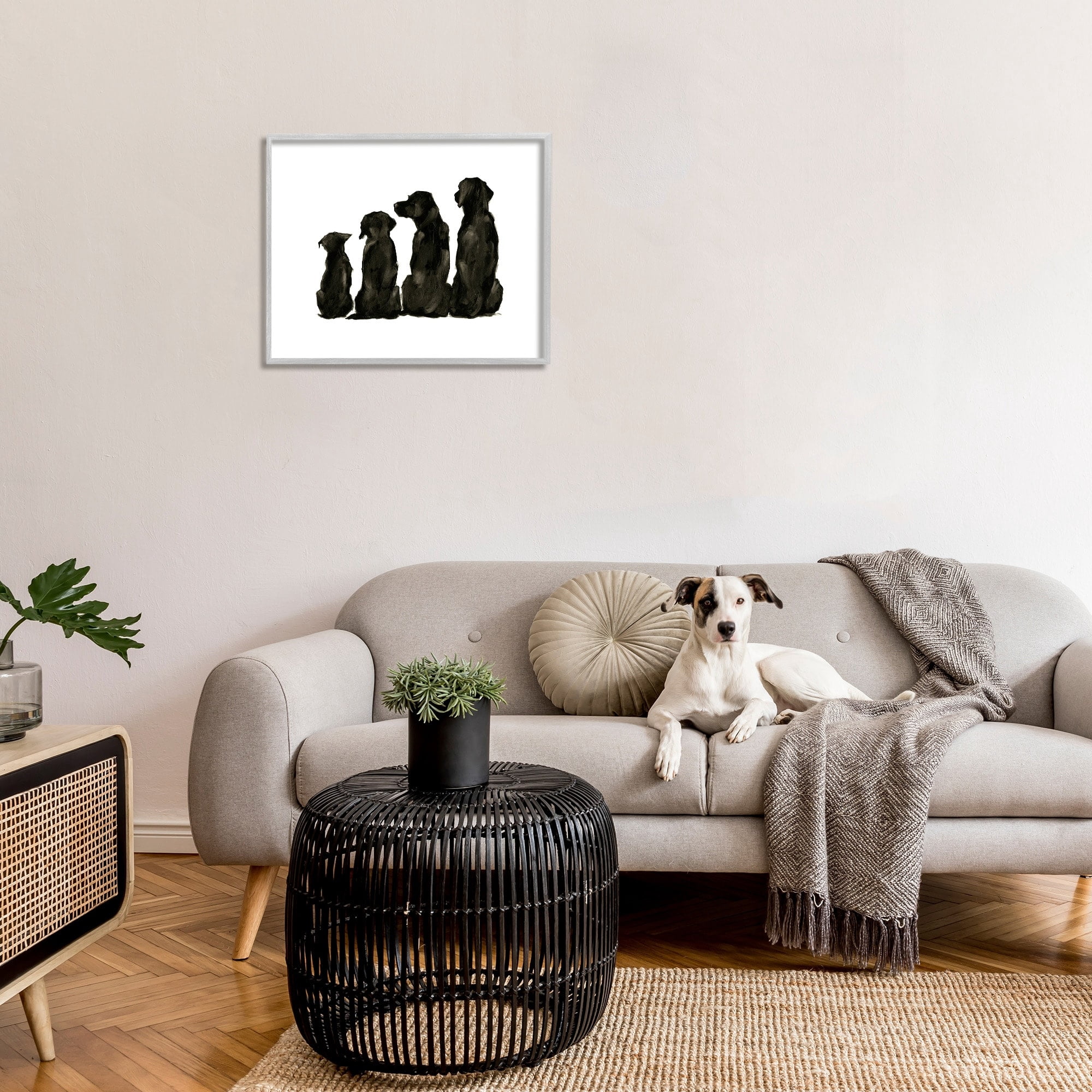 Stupell Industries Family Pet Silhouette Design Small Big Dogs Minimalist Design , 30 x 24, Design by Ethan Harper