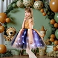 thumbnail image 5 of Xijirk Girls Dresses,Glow In The Dark Girls Dress With Skirt Illuminating Party Tutu for Kids,Dresses for Girls,Orange,4-5 Years, 5 of 8