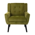 thumbnail image 2 of Modern Soft Linen Material Ergonomics Accent Chair Living Room Chair Bedroom Chair Home Chair With Black Legs For Indoor Home, 2 of 7