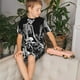 thumbnail image 4 of Balery Vintage Black white Plant skull Conjunto de Pijama Infantil de Manga Corta con Estampado – Ropa de Dormir de Algodón Suave-Small, 4 of 6
