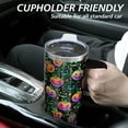thumbnail image 6 of Pumpkin Halloween Gifts for Women Men, Horror Pumpkin Face Stainless Steel Insulated Travel Coffee Cup, 40 Oz Tumbler with Handle and Straw, Holiday Birthday Water Bottle, 6 of 6
