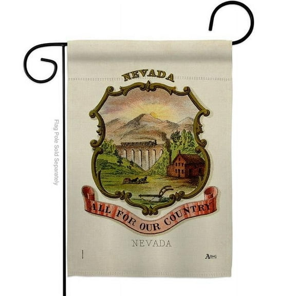 13 x 18.5 in. Coat of Arms Nevada Garden Flag with Americana States Double-Sided Decorative Vertical House Banner Yard Gift