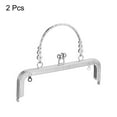 thumbnail image 3 of Unique Bargains Metal Purse Frames, 8.07' 2Pack Kiss Lock Clasp Frame for Coin Bag DIY, Silver, 3 of 6