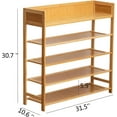 thumbnail image 4 of Bamboo Shoe Rack Organizer, 5 Tier Shoe Shelf Storage Organizer, for Entryway, Hallway, and Closet (Nature), 4 of 7