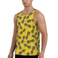 thumbnail image 2 of Easygdp Summer Pineapple Men's Tank Top, Sleeveless Muscle T Shirts, Breathable, Quick-Dry, Loose for Gym, Running, Fitness - Medium, 2 of 9