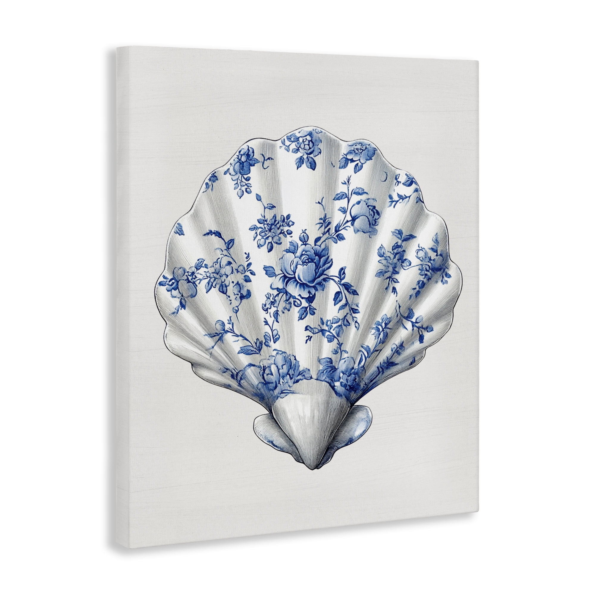 Funky Toile Seashell Canvas Wall Art, design by Lettered and Lined