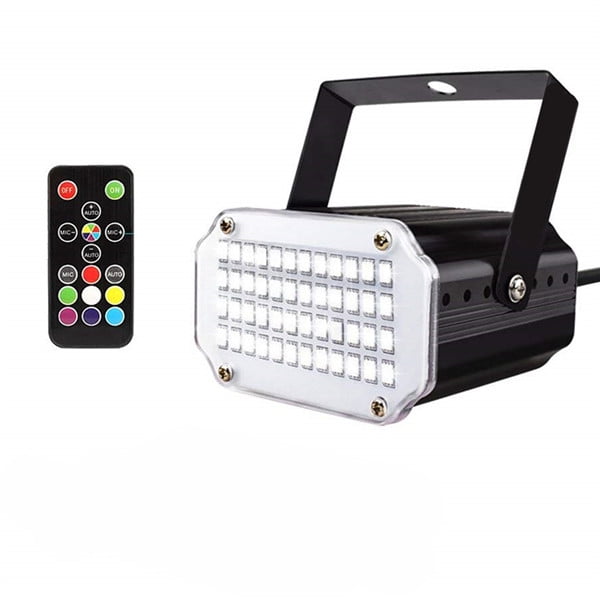 Gprince 48LEDs Multicolour Stage Light Remote Sound Activated Flashing 10W