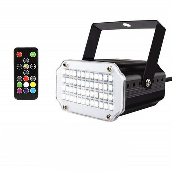 Coolmee 48LEDs 7Colors Strobe Light with Remote Sound Activated Super Bright Flashing Stage Light for DJ Party Show Club Disco