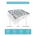thumbnail image 5 of Blue Boho Full Size Down Alternative Comforter, Lightweight Comforter Quilt Bedding Set with Pillow Shams Farmhouse Bohemian Medallion Oriental Flower All Seasons Bed Comforter Duvet Insert 78"x90", 5 of 7