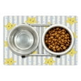 thumbnail image 1 of Grey Yellow Pet Mat for Food and Water, Stripes Smiling Stars Nursery Theme Pattern, Non-Slip Rubber Mat for Dogs and Cats, 18" X 12", by Ambesonne, 1 of 2