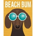 thumbnail image 2 of Mullan, Michael 15x18 Gold Ornate Wood Framed with Double Matting Museum Art Print Titled - Beach Bums Dachshund I Bum, 2 of 4