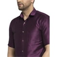 thumbnail image 2 of eloria Mens Traditional Purple Striped Party Shirt with Mundu Vesty Style Dhoti, 2 of 6