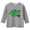thumbnail image 4 of Gunia St Patricks Shirts For Kids Boys Girls 3/4 Sleeve Irish Green Shamrock Clover Funny Graphic Crew Neck Casual Breathable Soft St. Patrick'S Day T-Shirt Kids Tee Tops 3-14 Years Grey, 4 of 4