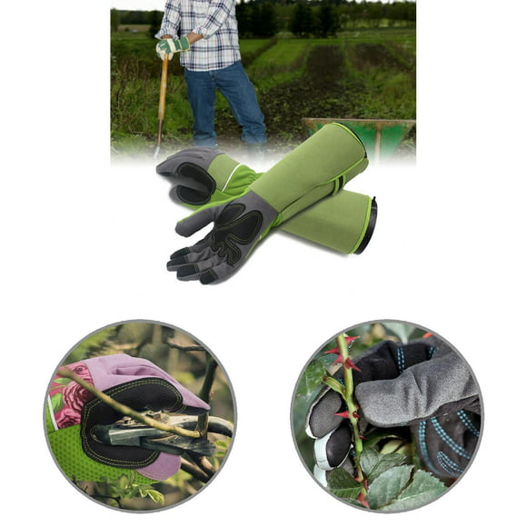 1 Pair Heat Insulation Anti-scratch Gardening Glove Oxford Cloth Practical More Thicken Protective Glove for Planting