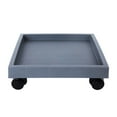 thumbnail image 1 of 1 Pce Support de Fond de Pot de Fleurs Carré Plateau à Roue Mobile Pot de Fleurs pour Intérieur Extérieur 23,5 cm, 1 of 9