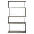 thumbnail image 3 of Emelle 63-inch 4-shelf Glass Panel Bookshelf Grey Driftwood, 3 of 11