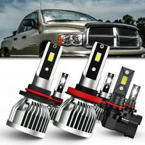 LECCIBUB LED Headlight Bulbs Compatible With Dodge Ram 2009-2012 4-Headlamps,9005 High Beam H11 Low Beam 9145 LED Fog Light Bulb,6500K White,Plug and Play,Pack of 6