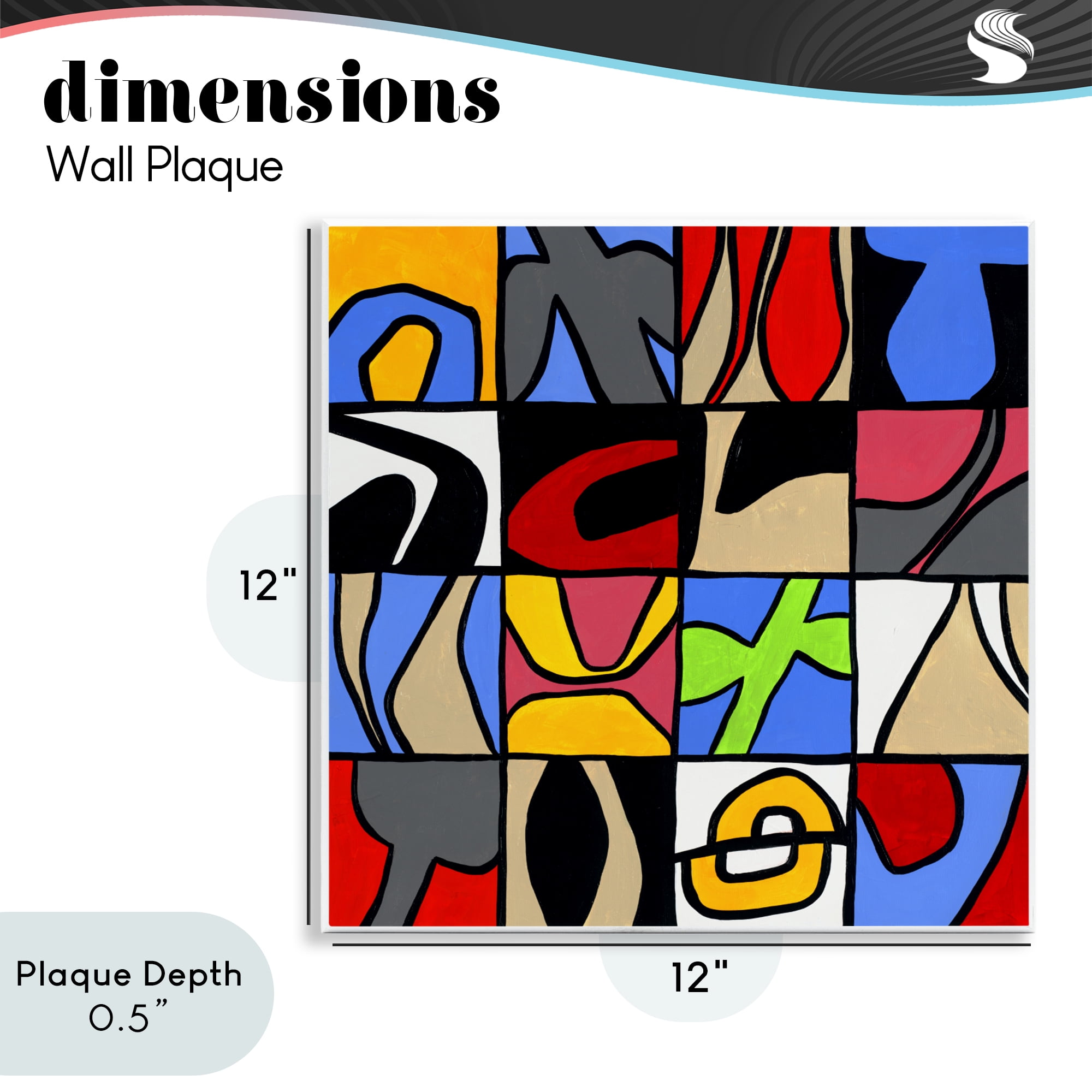 Stupell Industries Alternating Contrast Shapes Abstraction Wall Plaque Art, design by Ruth Fromstein