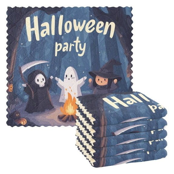 6 Pieces of Kitchen Towels 11x11Inch Kitchen Dish Cloths Kitchen Dish Towels Reuseable Cleaning Cloths Halloween Party