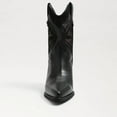 thumbnail image 4 of Sam Edelman Wynne Black Leather Pull On Pointed Toe Stacked Heel Western Boots (Black Leather, 7), 4 of 7