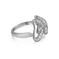 thumbnail image 3 of 0.61Cttw Pave Set Round Cut Diamond Heart Cocktail Ring 14K White Gold Size 8, 3 of 5