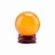 thumbnail image 1 of 1 boule de cristal de guérison en quartz naturel asiatique rare, couleur ambre, 40 mm, avec support, 1 of 4
