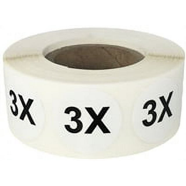 Autocollants de Vêtements Cercle Blanc 3X 0.75 Pouces Pouce Rond Lot de 500